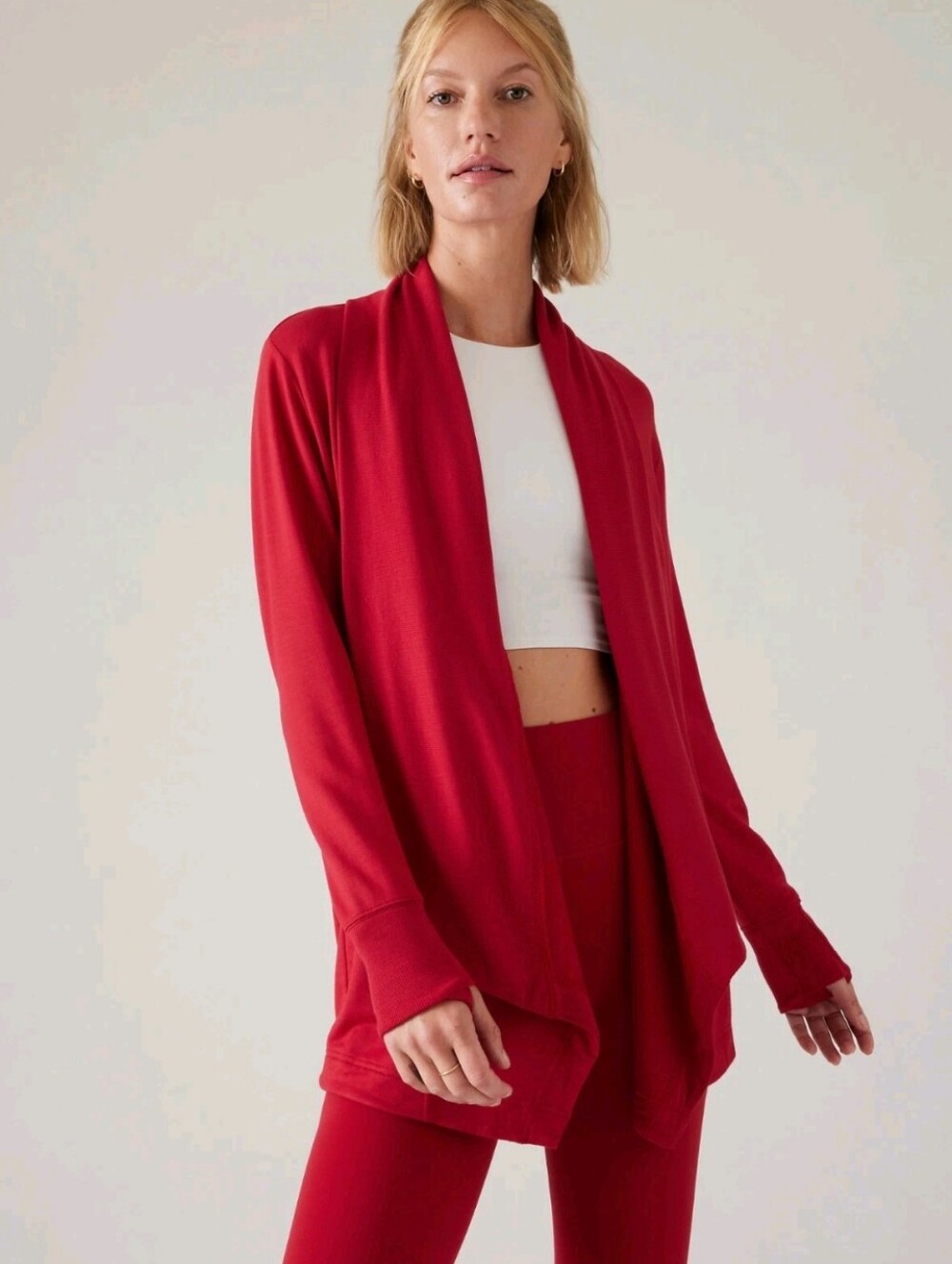 Athleta Pranayama Restore Wrap Cardigan - Red